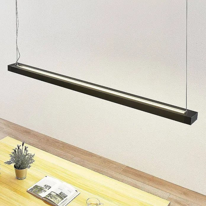 Arcchio Pendelleuchte Cuna - L x B x H: 162,2 x 11,5 x 4,88 cm, schwarz, Schwarz (RAL 9005)