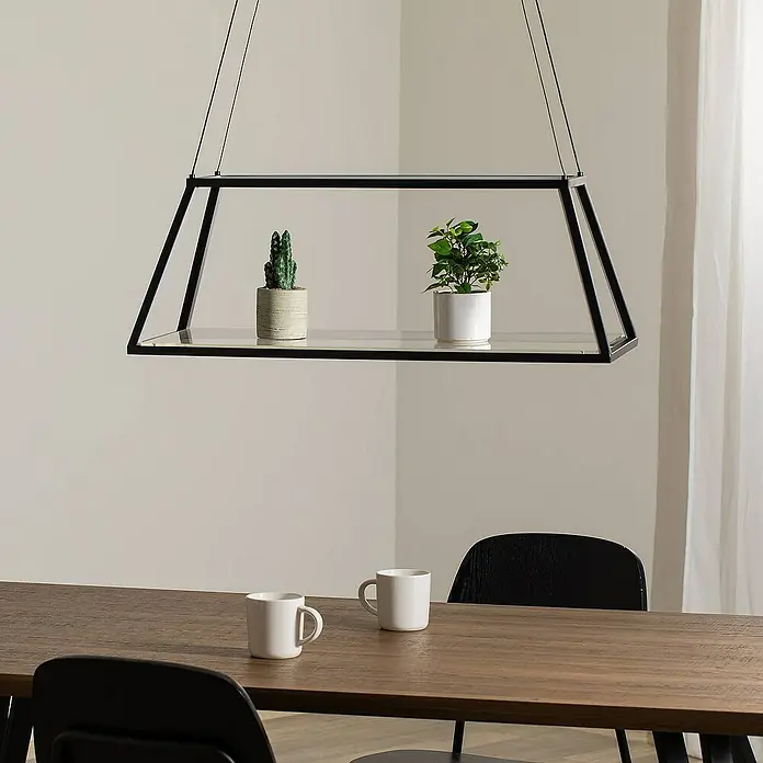 Lucande Pendelleuchte Mensola - L x B x H: 75 x 28,5 x 27 cm, schwarz, Schwarz
