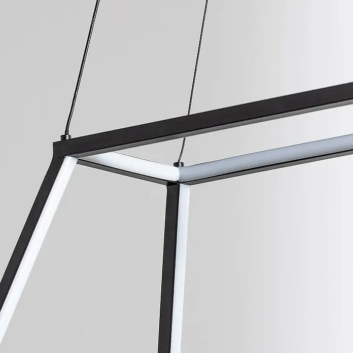 Lucande Pendelleuchte Mensola - L x B x H: 75 x 28,5 x 27 cm, schwarz, Schwarz