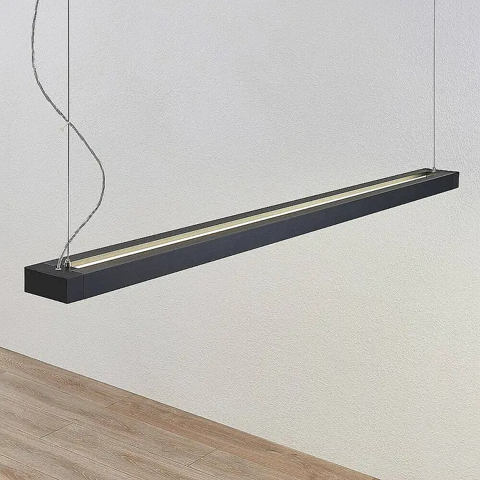 Arcchio Pendelleuchte Cuna - L x B x H: 162,2 x 11,5 x 4,88 cm, schwarz, Schwarz (RAL 9005)