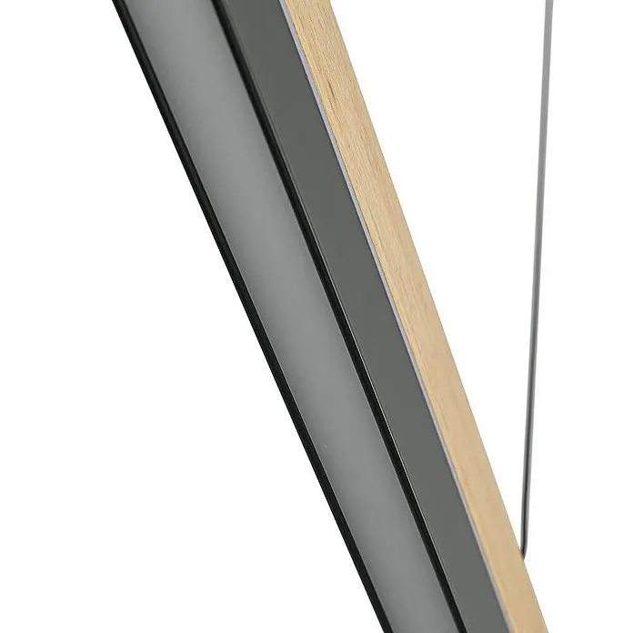 Lucande Pendelleuchte Holven - L x B x H: 113 x 6 x 8 cm, Holz hell, holz hell, Schwarz