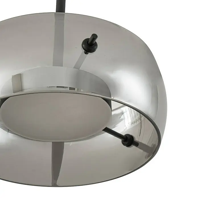 Lucande Pendelleuchte Martis - L x B x H: 80 x 20 x 7 cm, schwarz, Schwarz, rauchgrau