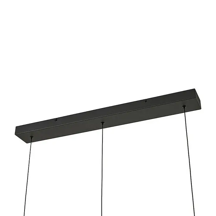 Lucande Pendelleuchte Martis - L x B x H: 80 x 20 x 7 cm, schwarz, Schwarz, rauchgrau