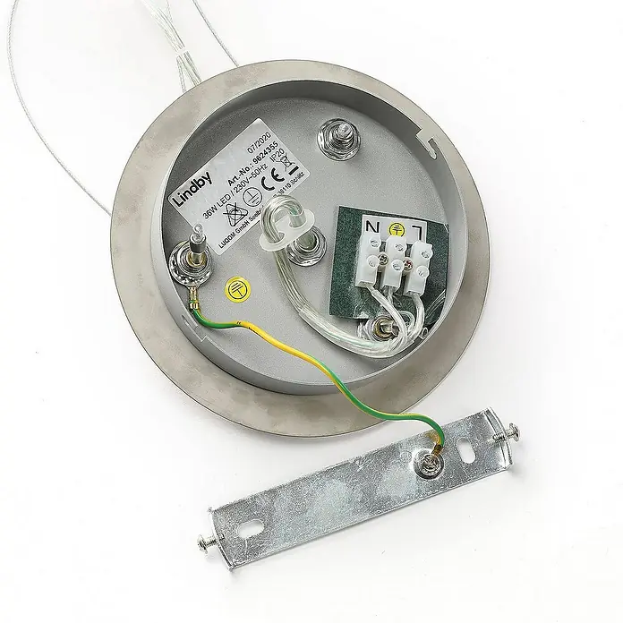 Lindby Pendelleuchte Gunda - weiß / opal, opalweiß, chrom, nickel satiniert