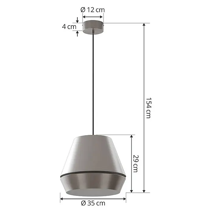 Lucande Pendelleuchte Mynoria - L x B x H: 35 x 35 x 29 cm, alu / grau / zink, silbergrau