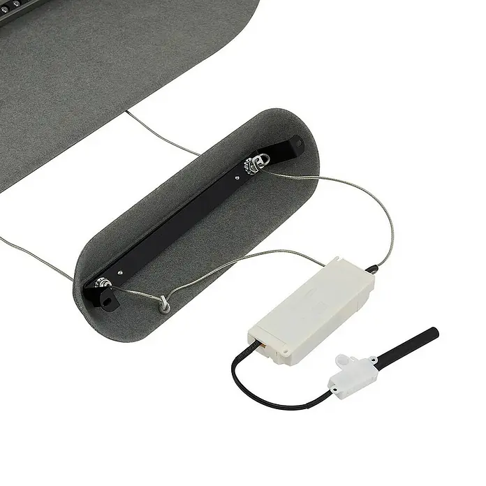 Lucande Pendelleuchte Naelle - L x B x H: 109 x 40 x 15,2 cm, schwarz, Schwarz, grau