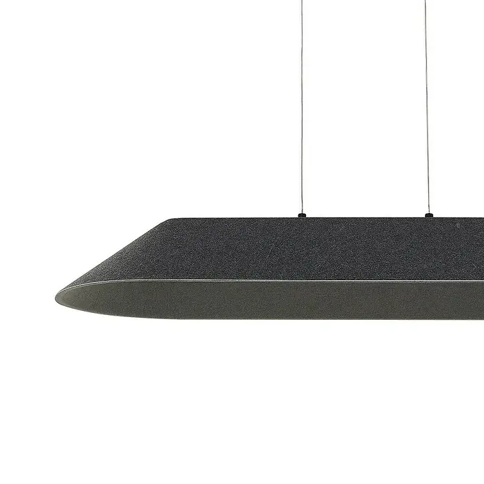 Lucande Pendelleuchte Naelle - L x B x H: 109 x 40 x 15,2 cm, schwarz, Schwarz, grau
