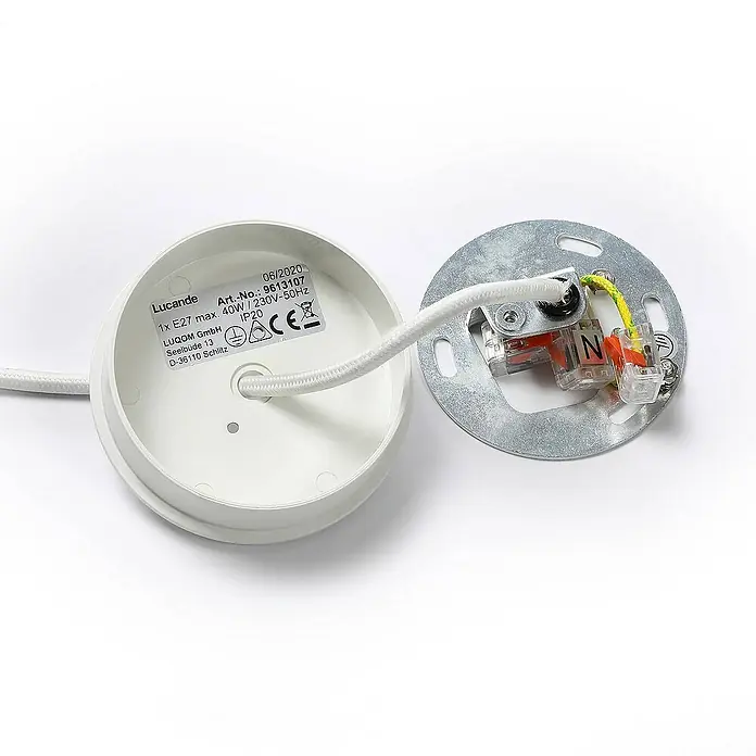 Lucande Pendelleuchte Herdis - weiß / opal, weiß, E27