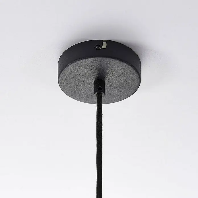 Lindby Pendelleuchte Leya - L x B x H: 30 x 30 x 15 cm, schwarz, Schwarz, gold, E27