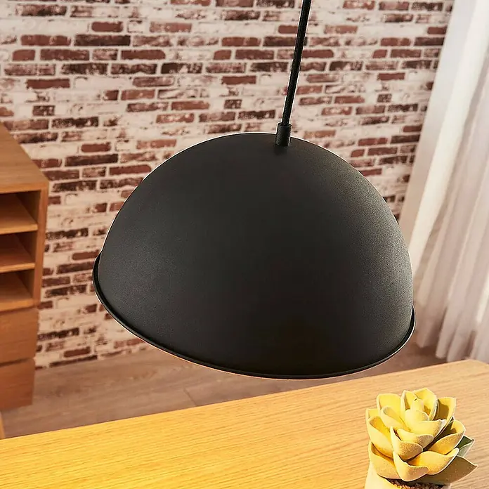 Lindby Pendelleuchte Leya - L x B x H: 30 x 30 x 15 cm, schwarz, Schwarz, gold, E27