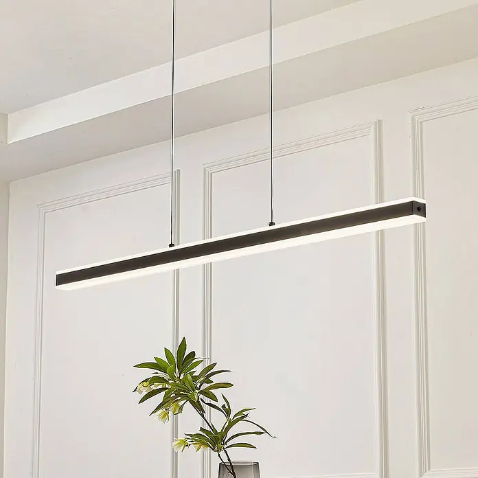 Lucande Pendelleuchte Lucande - L x B x H: 120 x 4 x 4 cm, schwarz, Schwarz, weiß