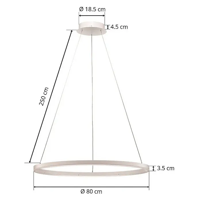Arcchio Pendelleuchte Albiona - L x B x H: 80 x 80 x 3,5 cm, weiß / opal, weiß