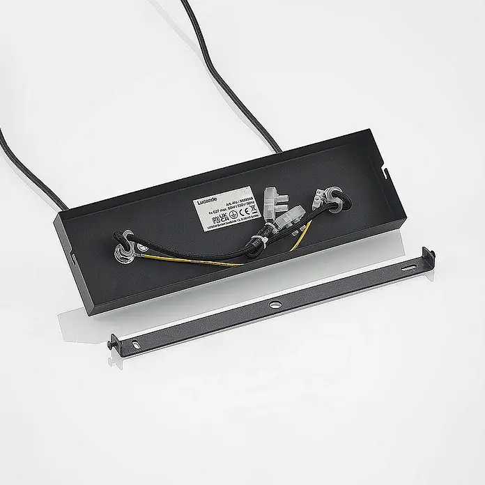 Lucande Pendelleuchte Kemoni - L x B x H: 109 x 33 x 28 cm, schwarz, Schwarz, gold, E27
