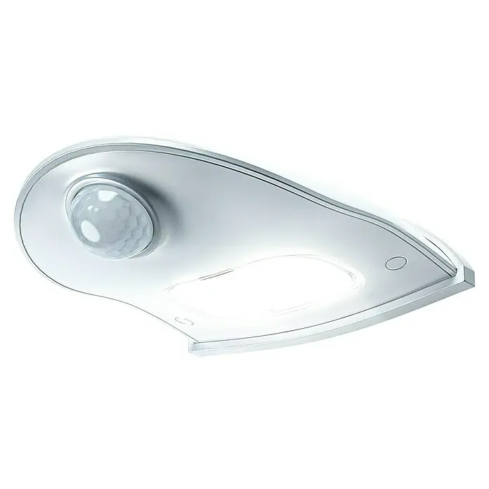 Ledvance LED-Türlicht Down - Weiß, Batteriebetrieben, 102,5 x 92,4 x 36,5 mm - Silberne Deckenleuchte mit Bewegungsmelder. Moderne Innenleuchte für Flur, Küche oder Bad mit hellem, energiesparendem LED-Licht.