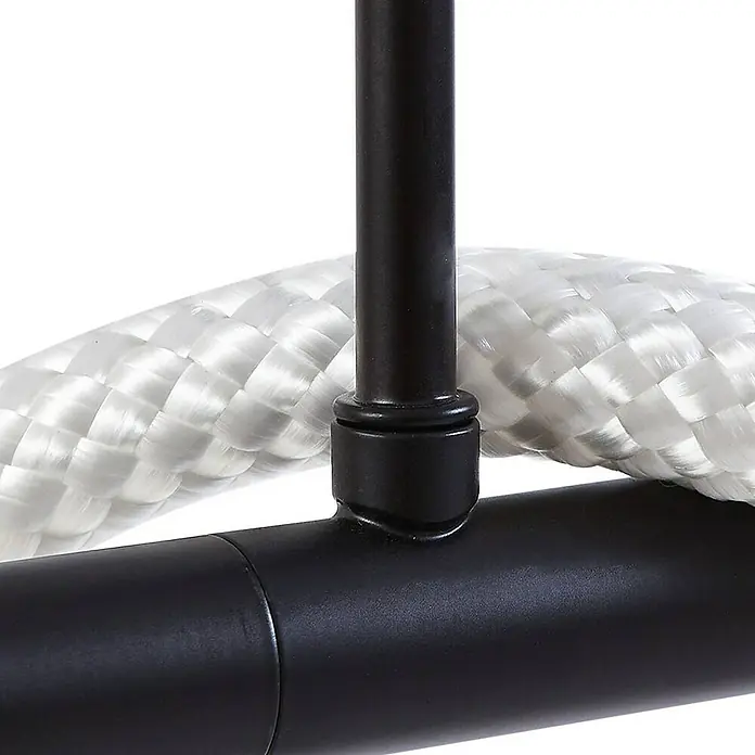 Lucande Pendelleuchte Kisune - L x B x H: 120 x 30 x 150 cm, schwarz, Schwarz, weiß