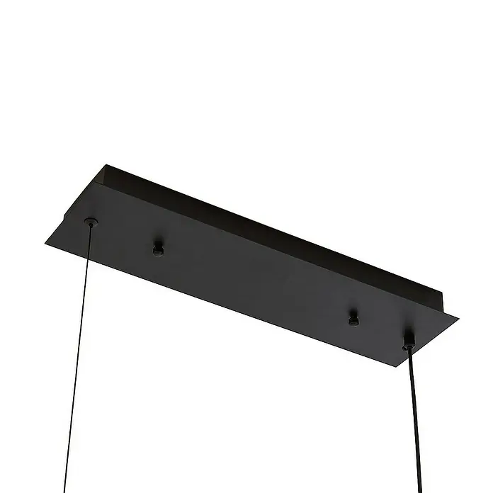 Lucande Pendelleuchte Kisune - L x B x H: 120 x 30 x 150 cm, schwarz, Schwarz, weiß
