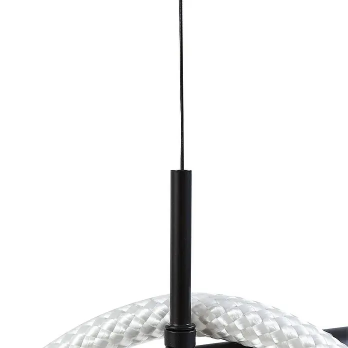 Lucande Pendelleuchte Kisune - L x B x H: 120 x 30 x 150 cm, schwarz, Schwarz, weiß