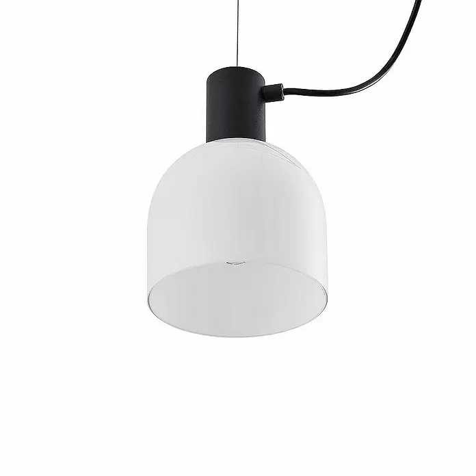Lucande Pendelleuchte Serina - L x B x H: 130 x 15 x 150 cm, weiß, Schwarz, E27