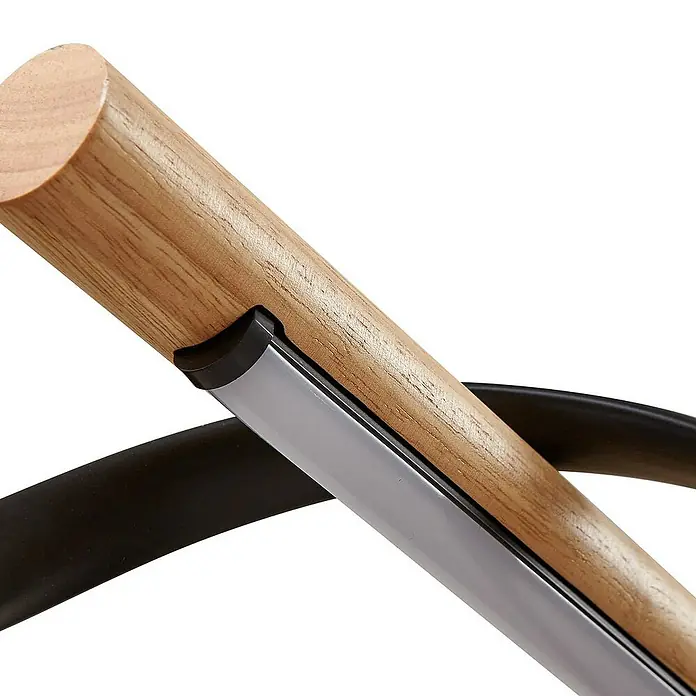 Lindby Pendelleuchte Spiraali - L x B x H: 95 x 20 x 20 cm, schwarz, Schwarz, holz hell