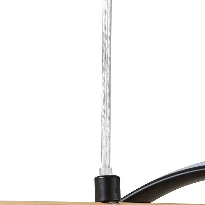 Lindby Pendelleuchte Spiraali - L x B x H: 95 x 20 x 20 cm, schwarz, Schwarz, holz hell