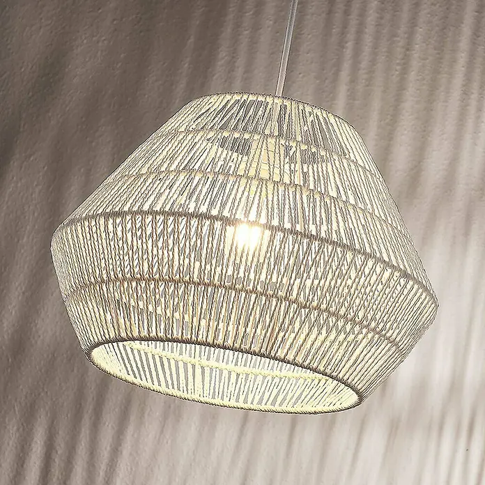 Lindby Pendelleuchte Ottavio - L x B x H: 40 x 40 x 27,5 cm, weiß / opal, weiß, E27