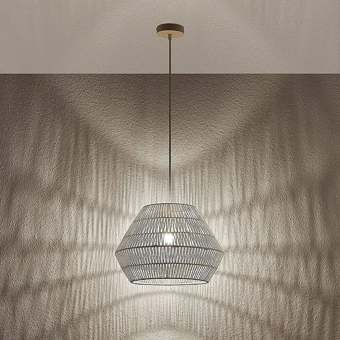 Lindby Pendelleuchte Ottavio - L x B x H: 40 x 40 x 27,5 cm, weiß / opal, weiß, E27