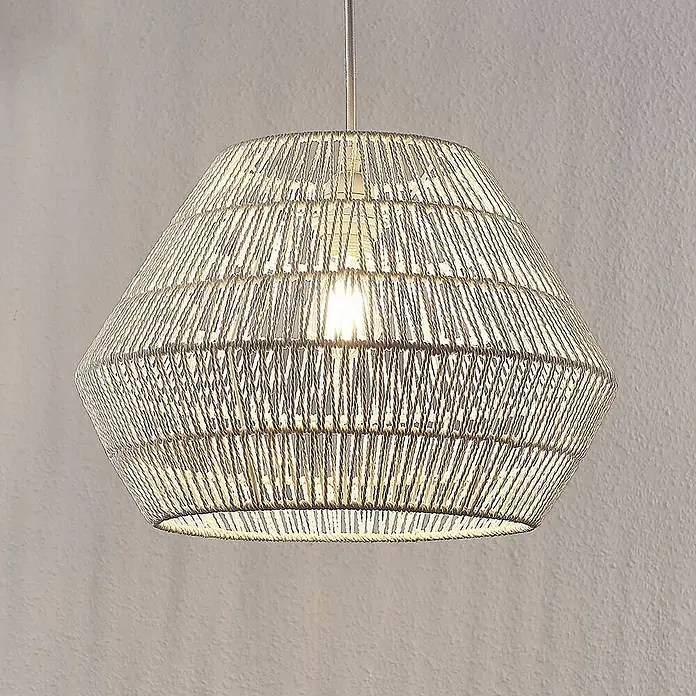 Lindby Pendelleuchte Ottavio - L x B x H: 40 x 40 x 27,5 cm, weiß / opal, weiß, E27
