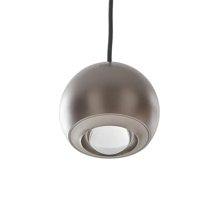 Lucande Pendelleuchte Varineth - L x B x H: 11 x 11 x 10 cm, alu / grau / zink, nickel satin