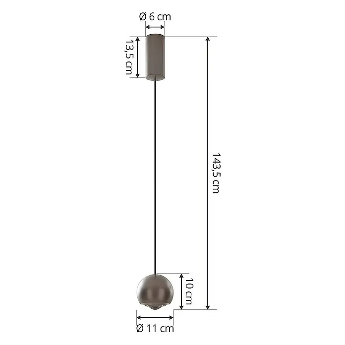 Lucande Pendelleuchte Varineth - L x B x H: 11 x 11 x 10 cm, alu / grau / zink, nickel satin