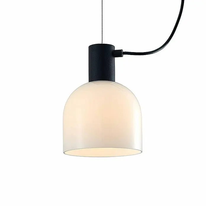 Lucande Pendelleuchte Serina - L x B x H: 130 x 15 x 150 cm, weiß / opal, weiß, Schwarz, E27
