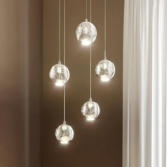 Lucande Pendelleuchte Hayley - klar / transparent, klar, chrom