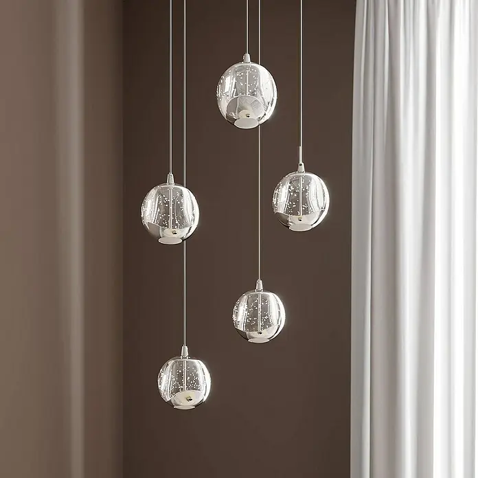 Lucande Pendelleuchte Hayley - klar / transparent, klar, chrom