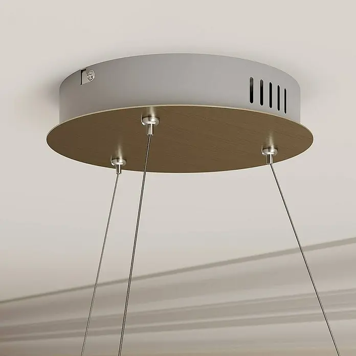 Lucande Pendelleuchte Gunbritt - L x B x H: 80 x 80 x 14 cm, alu / grau / zink, silbergrau, weiß