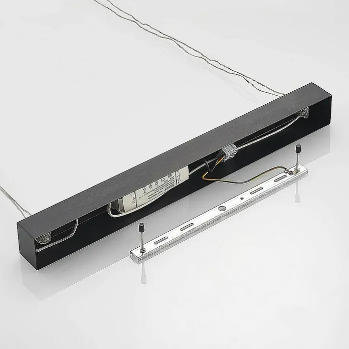 Lucande Pendelleuchte Stakato - L x B x H: 140 x 1,6 x 1,6 cm, Schwarz matt