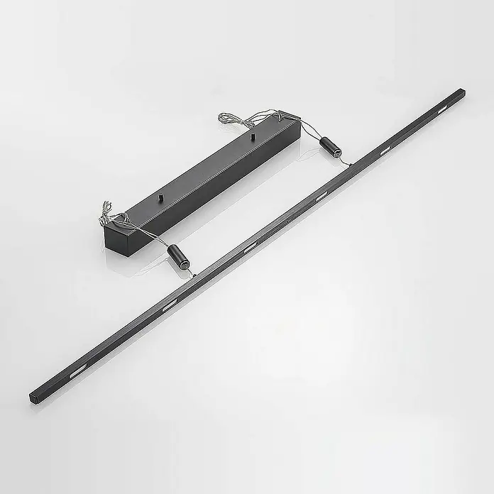 Lucande Pendelleuchte Stakato - L x B x H: 140 x 1,6 x 1,6 cm, Schwarz matt