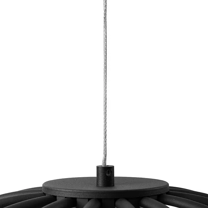 Lucande Pendelleuchte Attea - L x B x H: 40 x 40 x 15,5 cm, schwarz, Schwarz, weiß