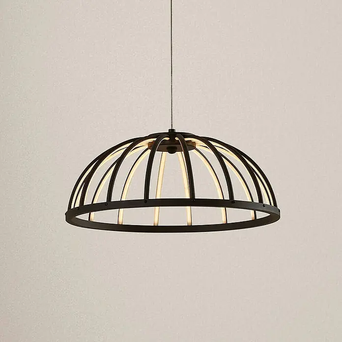 Lucande Pendelleuchte Attea - L x B x H: 40 x 40 x 15,5 cm, schwarz, Schwarz, weiß