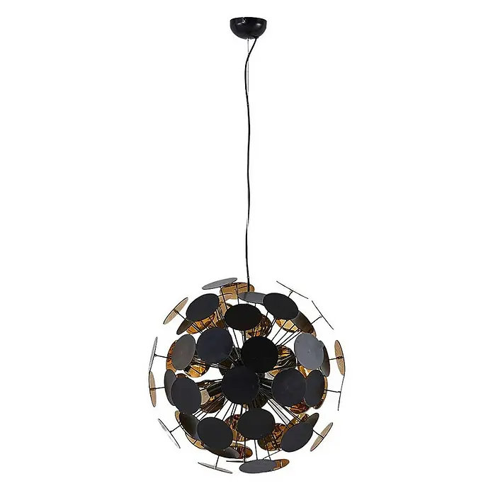 Lindby Pendelleuchte Kinan - L x B x H: 54 x 54 x 150 cm, schwarz, Schwarz, gold, E14