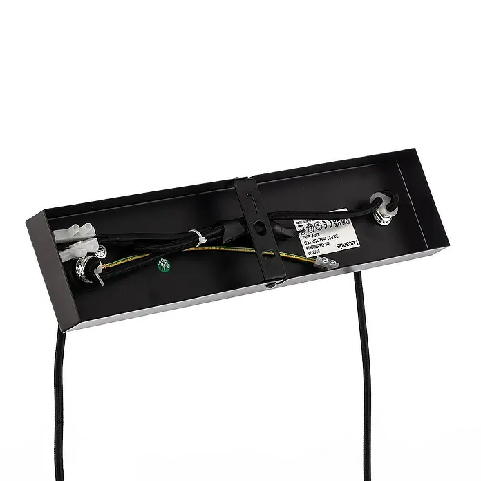 Lucande Pendelleuchte Mostrid - L x B x H: 45 x 17 x 16 cm, schwarz, Schwarz matt, E27