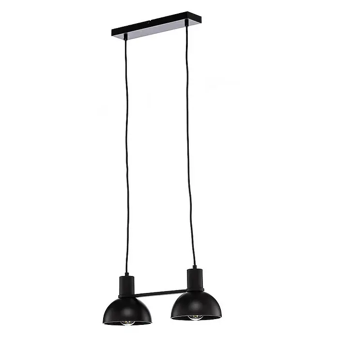 Lucande Pendelleuchte Mostrid - L x B x H: 45 x 17 x 16 cm, schwarz, Schwarz matt, E27