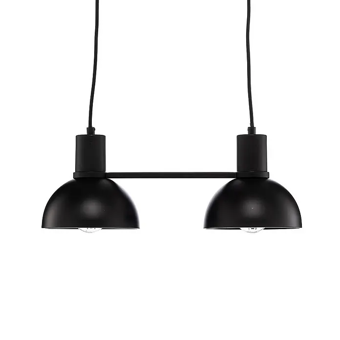 Lucande Pendelleuchte Mostrid - L x B x H: 45 x 17 x 16 cm, schwarz, Schwarz matt, E27
