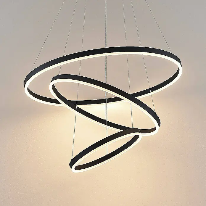Arcchio Pendelleuchte Albiona - L x B x H: 80 x 80 x 250 cm, schwarz, Schwarz, weiß