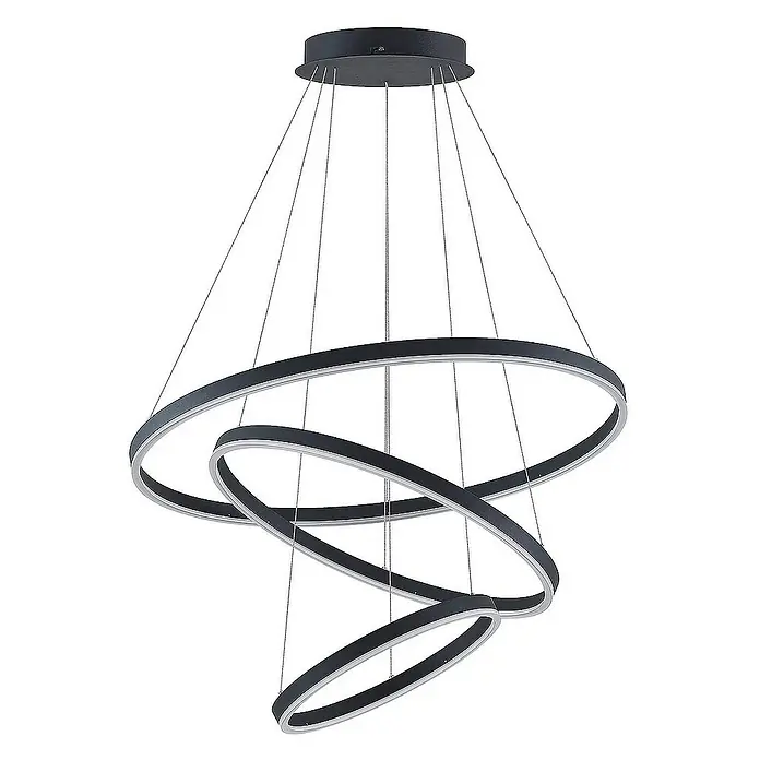 Arcchio Pendelleuchte Albiona - L x B x H: 80 x 80 x 250 cm, schwarz, Schwarz, weiß