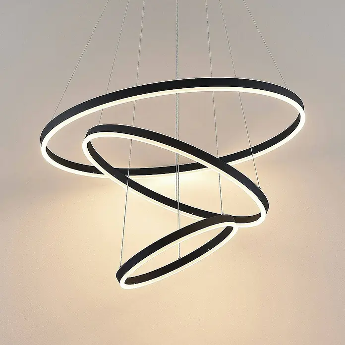 Arcchio Pendelleuchte Albiona - L x B x H: 80 x 80 x 250 cm, schwarz, Schwarz, weiß
