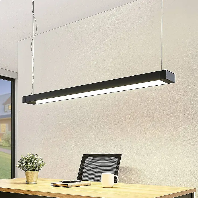 Arcchio Pendelleuchte Cuna - L x B x H: 122,2 x 11,5 x 4,88 cm, schwarz, Schwarz (RAL 9005)