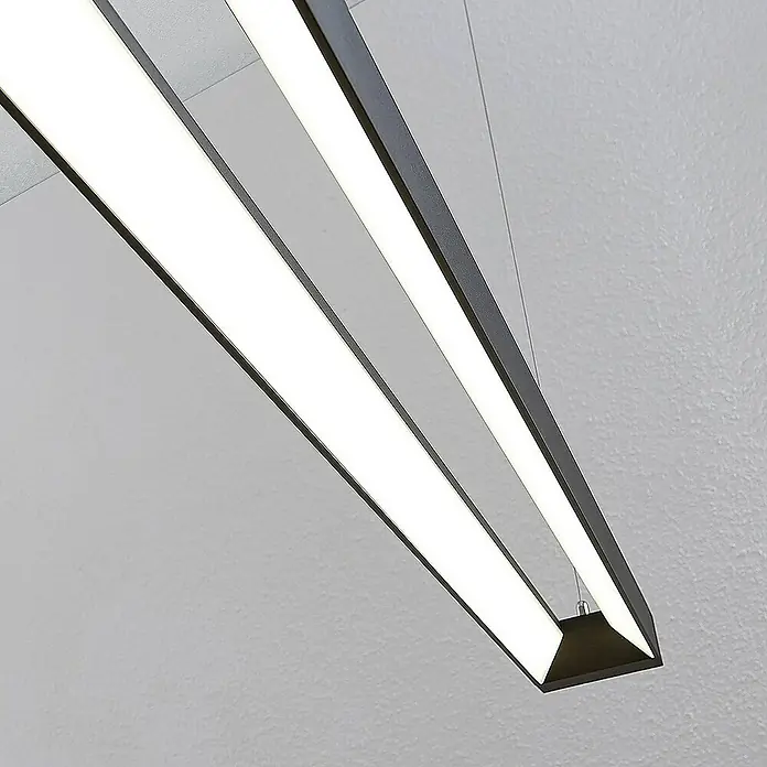 Arcchio Pendelleuchte Cuna - L x B x H: 122,2 x 11,5 x 4,88 cm, schwarz, Schwarz (RAL 9005)
