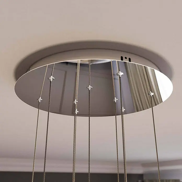 Lucande Pendelleuchte Hayley - L x B x H: 40 x 40 x 150 cm, klar / transparent, klar, chrom