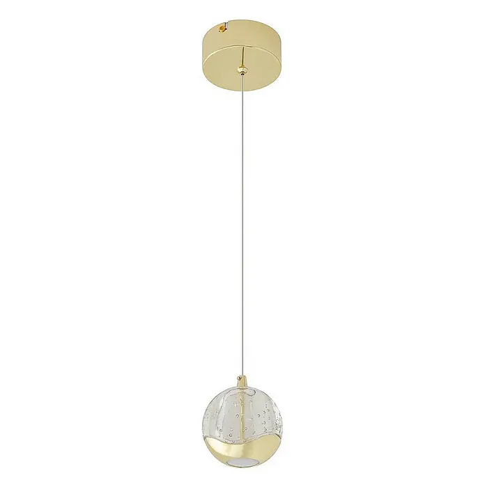 Lucande Pendelleuchte Hayley - L x B x H: 9 x 9 x 8,5 cm, klar / transparent, klar, gold