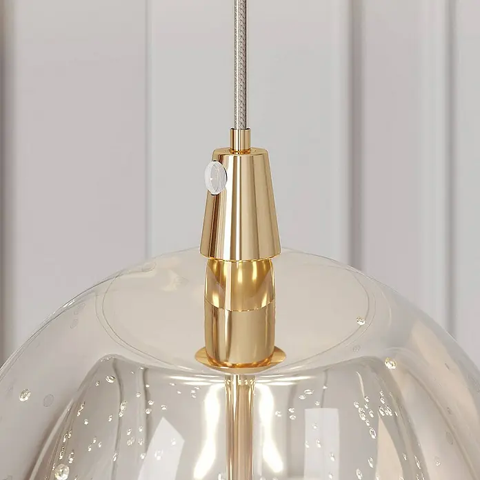 Lucande Pendelleuchte Hayley - L x B x H: 9 x 9 x 8,5 cm, klar / transparent, klar, gold