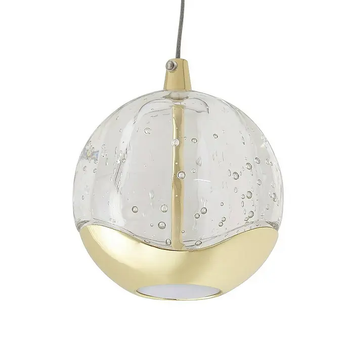Lucande Pendelleuchte Hayley - L x B x H: 9 x 9 x 8,5 cm, klar / transparent, klar, gold
